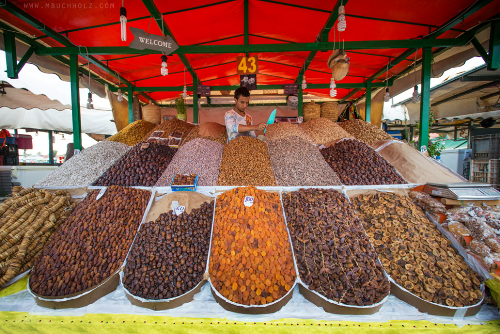 Dried Fruit and Nut Souk; Marrakech, Morocco
